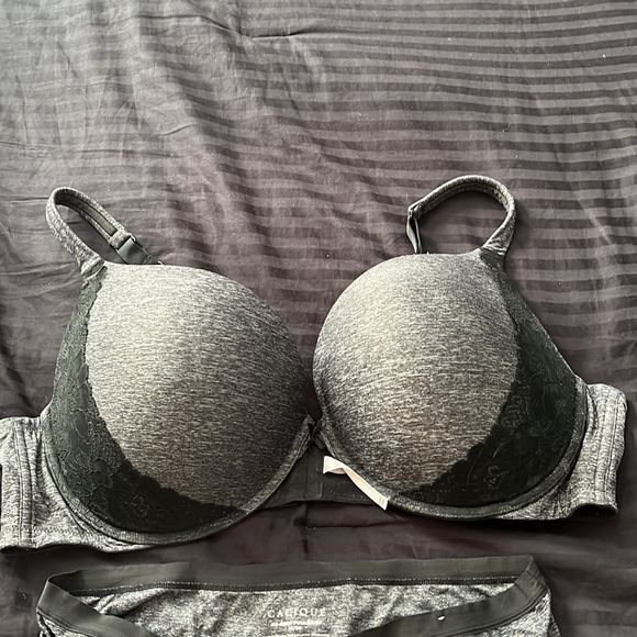 Cacique Intimates & Sleepwear Cacique Grey Bra And Panty Set Bra